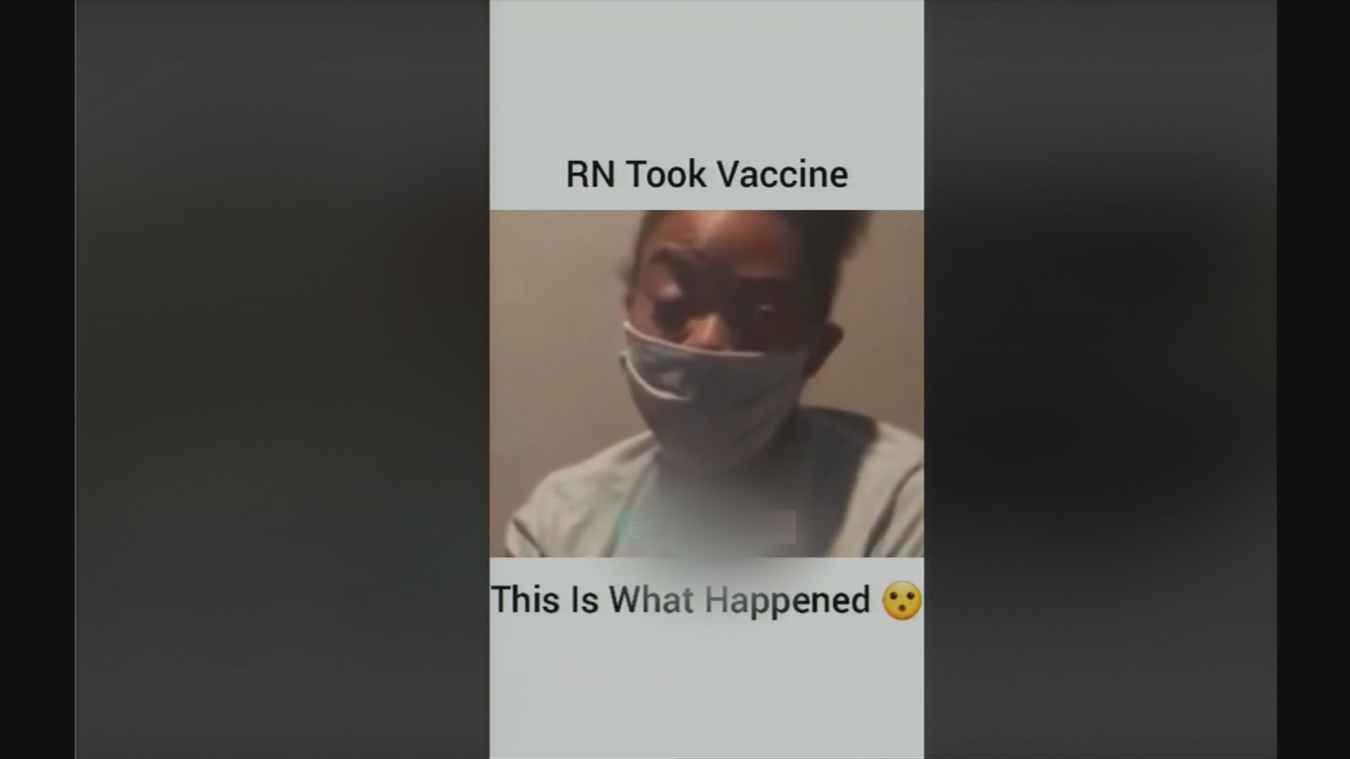 Video claiming COVID adverse effects.